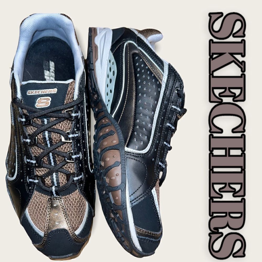 Skechers Sky Rockets 11285, Black/Brown/Copper, Women sneakers walking sz 8
